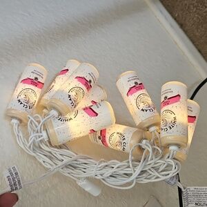 White Claw Pink and Silver String Lights